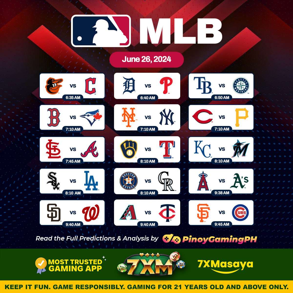 MLB 2024 Season June 26, Awesome Baseball Schedule